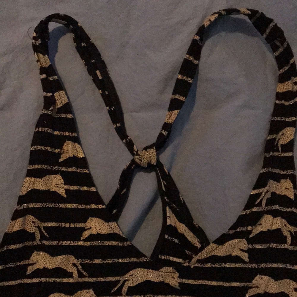 Leopard dress. Dress Is stripped is short.